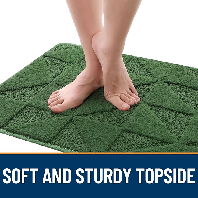 OLANLY Door Mats Indoor, Non-Slip, Absorbent, Dirt Resist, Entrance Washable Mat, Low-Profile Inside Entry Doormat for Entryway (71x47 inches, Green)