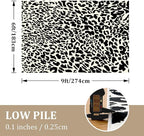 YIHOUSE Leopard Rug for Living Room, Black and White Cute Cheetah Print Rug Modern Washable Animal Printed Rugs for Bedroom, Girls Boys Dorm Room Nursery Room, Playroom, 6x9