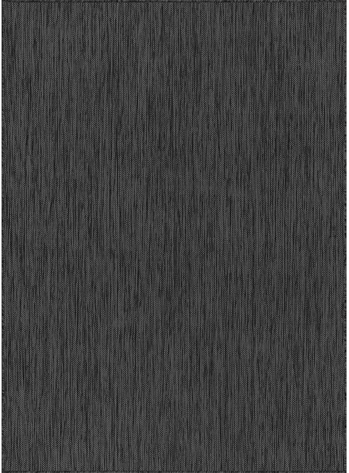 Beverly Rug Indoor Outdoor Rug 10x14, Washable Outside Carpet for Patio, Deck, Porch, Solid Modern Area Rug, Water Resistant, Dark Gray