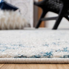 SAFAVIEH Area Rug 9x12 - Tulum Collection - Large - Ivory & Turquoise, Moroccan Boho Tribal Design, Non-Shedding & Easy to Clean, Ideal for Living Room, Bedroom, Dining Space (TUL272E)