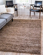 Unique Loom Solid Shag Collection Area Rug (8' x 11' Rectangle, Sandy Brown)