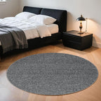 LBRO2M Easy Jute Solid Area Rug 4X4 Round Washable Rugs for Living Room Dining Room Bedroom Natural Jute Look Indoor Outdoor Rug Durable, Solid Non Shedding Eco Friendly (4X4 Black Gray)