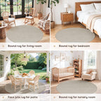 LBRO2M Easy Jute Solid Area Rug 4X4 Round Washable Rugs for Living Room Dining Room Bedroom Natural Jute Look Indoor Outdoor Rug Durable, Solid Non Shedding Eco Friendly (4X4 Gray)