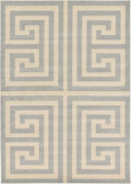 Unique Loom Athens Collection Classic Geometric Modern Border Design Area Rug (7' 0 x 10' 0 Rectangular, Gray/ Beige)