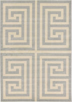 Unique Loom Athens Collection Classic Geometric Modern Border Design Area Rug (7' 0 x 10' 0 Rectangular, Gray/ Beige)