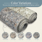 Washable Area Rugs 5'x7' Non-Slip Vintage Boho Distressed Fade Resistant Low Pile Carpet for High-Traffic Living Room, Bedroom & Dining Room