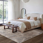 GENIMO Washable 8x10 Area Rugs for Living Room, Non Slip Modern Abstract Rug, Machine Washable Stain Resistant Low Pile Soft Carpet for Bedroom, Dining, Office,Grey Beige