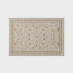 EVERGRACE Area Rugs for Living Room 4x6, Boho Floral Faux Wool Indoor Outdoor Rugs, Washable Rugs for Bedroom Entryway Dining Room Hallyway, Low Pile Floor Mat Carpet for Home Decor, Natural Beige