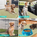 OLANLY Dog Door Mat for Muddy Paws 24x16, Absorbs Moisture and Dirt, Absorbent Non-Slip Washable Doormat, Quick Dry Chenille Mud Mat for Dogs, Entry Indoor Entryway Carpet for Inside Floor, Vanilla