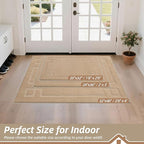 BEQHAUSE Door Mat 20" x 32", Non-Slip Door Mats Indoor Entryway Rugs Washable Low-Profile Absorbent and Stain Resist Floor Mats, Dog Door Mat for Front Back Door, Muddy Wet Shoes & Paws, Beige