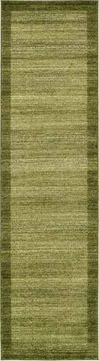 Rugs.com Angelica Collection Rug – 10 Ft Runner Light Green Medium Rug Perfect for Hallways, Entryways