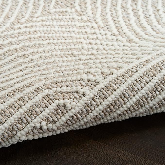 Nourison Home Textured Home Beige Ivory 7'10" x 9'10" Area Rug - Easy Clean, Non Shedding, Bed Room, Living Room, Dining Room, Kitchen (8' x 10')
