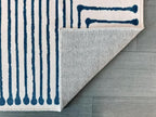 GLN Rugs Contemporary Collection - Machine Washable Area Rug, Contemporary Washable, Non Slip, Low Pile Chenille Rug, Living Room, Bedroom, Kitchen Rug (8' x 10' Blue Ivory)