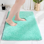 Bathroom Rug 24x36 Non Slip Fluffy Bath Mat for Bathroom Floor Washable Plush Luxury Bath Rug for Tub Soft Absorbent Shower Mat, Spa Blue