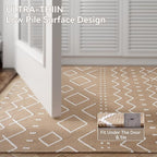 Hallway Runner Rug 2x5, Washable Kitchen Runners Non Slip, Ultra Thin Entryway Floor Mat Fit Under Door, Soft Low Pile Cotton Boho Carpet for Laundry Outdoor Bedroom