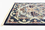 Unique Loom Narenj Collection Classic Traditional Medallion Textured Design Area Rug, 3 x 13 ft, Navy Blue/Tan