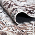 Bloom Rugs Caria Washable Non-Slip 5x7 Rug - Beige/Brown Traditional Area Rug for Living Room, Bedroom, Dining Room, and Kitchen - Exact Size: 5' x 7'
