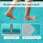 Teal Blue Rug Fluffy Rugs, 3x7 Teal Area Rugs for Bedroom, Soft Cute Baby Play Mat, Indoor Floor Carpet for Teen, Nursery, Preppy Dorm, Plush Aesthetic Bedside Rug