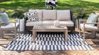 Unique Loom Outdoor Collection Classic Stripes, Transitional Indoor & Outdoor Area Rug, 9' 0 x 12' 0, Charcoal/Ivory