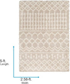 Livabliss Hapsburg Moroccan Shag Area Rug, 2'7" x 5', Beige
