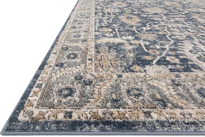 Loloi Teagan Collection TEA-03 Denim/Pebble 2'-8" x 13' Runner Rug, Large, Soft Neutral Rug, High-Traffic for Living Room, Bedroom, Home Office, Dining Area