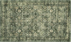 Morebes Area Rug 4x6 Vintage Washable Boho Rugs for Bedroom, Soft Living Room Carpet Non-Slip Non-Shedding Faux Wool Rug for Farmhouse Dining Room Indoor Kids Playroom, Grayish Green