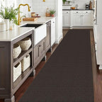 EARTHALL Runner Rug 3x20 Ft Washable Runners for Hallways Extra Long Woven Non Slip Entryway Runner Braided Kitchen Runner Indoor Outdoor Carpet Runners for Hotels, Officel, Stair, Taupe/Coffee