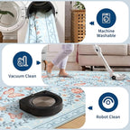 GarveeHome 8x10 Area Rugs for Living Room Washable Rugs Non Slip Stain Resistant Bedroom Floral Rugs Low Pile Soft Dining Room Throw Carpet Blue Bow Large Carpet for Home Office Decor, 8x10
