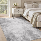 4x6 Area Rugs for Living Room Non Slip Machine Washable Rug Distressed Abstract Soft Indoor Carpet Neutral Boho Rug for Bedroom Dining Room Playroom Office, Grey
