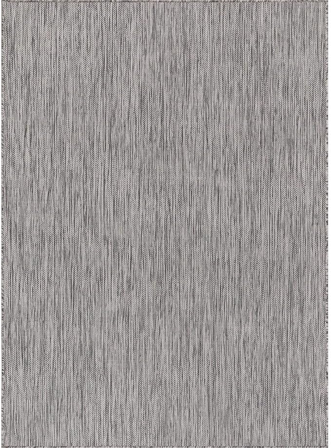CAMILSON Outdoor Rug 10x14 Modern Area Rugs for Large Indoor and Outdoor Patios and Porches - Waterproof, Washable, Non-Shedding, Easy-to-Clean Outside Carpet (10 x 14, Solid - Silver Gray)