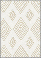 Washable 4x6 Modern Geometric Rug Living Room, Beige Abstract Diamond Design Area Rugs for Bedroom, Modern Geometric Home Decor Carpet, Low Pile, Non Slip, Kids & Pet Friendly (N4178)
