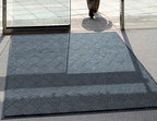 WaterHog Diamond | Commercial-Grade Entrance Mat with Rubber Border – Indoor/Outdoor, Quick Drying, Stain Resistant Door Mat (Bluestone, 3' x 10')