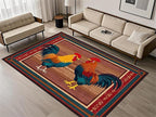 Rustic Rooster Area Rug，3x4ft,The Colorful Rooster Rug in A Farmhouse Style Adds Natural Vitality to Your Home，Soft and Comfortable Easy to Clean Carpet Suitable for Living Room Bedroom Kitchen