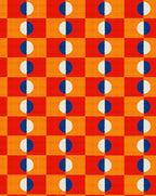 Modern Checkerboard Area Rug with Orange and Red Pattern Vibrant Non Slip Washable 8x10 Rugs for Living Room Dining Room Bedroom Home Office Playroom Large Indoor Carpet Durable Bathmat