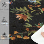 Black Rug for Living Room 5x7 Area Rugs, Machine Washable Non-Slip Carpet, Boho Floral Low Pile Throw Rugs for Bedroom, Dining Room, Office, Nursery, Vintage Home Decor