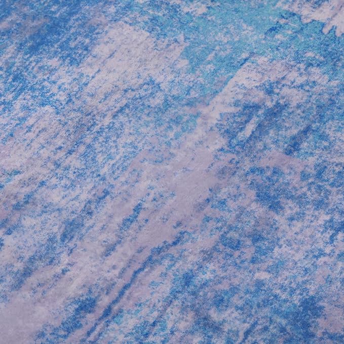 5x7 Abstract Area Rugs for Living Room, Modern Washable Indoor Rug for Bedroom, Thin Soft Large Non-Slip Carpet for Dining Room Home Office Farmhouse Decor - Abstract Blue Purple