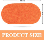 Soft Fluffy Area Rug for Bedroom, Orange Fuzzy Shaggy Oval Throw Rugs for Bedside, Non-Slip Cozy Plush Shag Carpet for Girls Kids Room Nursery Dorm Living Room, 2.6 x 5.3 Feet
