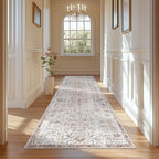 jinchan Kalen Runner Rug 3x7 Washable Hallway Rug Vintage Indoor Thin Retro Floor Cover Distressed Floral Country Lightweight Non Slip Carpet for Entryway Bathroom Bedroom Living Room Stairway Red