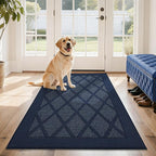 COSY HOMEER Non-Slip Door Mat 36"x60", Entryway Rugs Low Profile Absorbent Dirt Trapper Doormat for Front Entrance, Washable Polypropylene Entry Mat (Blue)