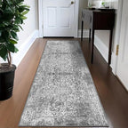 vivorug Runner Rug 2'x8' Vintage Washable Non-Slip Runners for Hallways Kitchen Entryway Laundry Room Carpet Hallway Runner Grey
