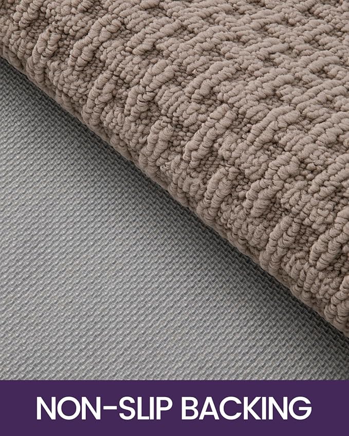 DEXI Front Entryway Door Mat Non Slip 24x36, Washable Entry Way Mats Inside Entrance Low Profile, Welcome Doormat Dirt Trapper for House Floor Home Porter Hall Backdoor Area, Light Taupe