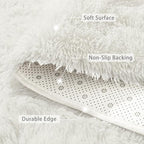 Beglad Fluffy Large Area Rugs 8x10 Feet, Modern Minimalist Style Shag Fuzzy Rugs, Non-Slip Indoor Carpet Soft Rugs for Kids Room, Bedroom & Living Room, Cream White