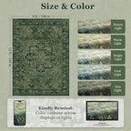 Large Vintage Area Rugs 9x12 for Living Room, Dark Green Tranditional Distressed Medallion Printed Big Carpet Rugs for Bedroom, Washable Non Slip Low Pile Thin Rugs for Dining Room
