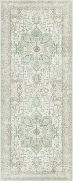 GENIMO 2x7 Runner Rugs for Hallway, Machine Washable Non Slip Vintage Rugs, Low Pile Lightweight Soft Print Rug for Enrtyway, Corridor, Home Office, Kitchen, Oat Light