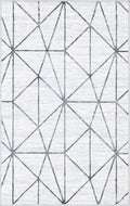 Rugs.com Lattice Trellis Collection Rug – 3' x 5' White Low-Pile Rug Perfect for Living Rooms, Large Dining Rooms, Open Floorplans