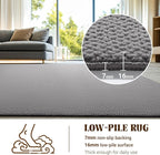 Shilucheng Wool Rug 4.7x7 Non-Slip, Blend 80% Wool and 20% Cotton Rugs for Living Room, Bedroom, Dinning Room, Soft Durable Cotton Backing Modern Area Rug (Gray)