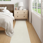Collive Long Hallway Runner - 2.6' x 10', Washable Indoor Entryway Rug, White/Beige Braided Woven Kitchen Rug for Laundry Room Bedroom Doorway
