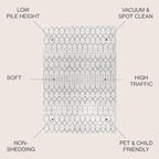 JONATHAN Y Boho Vintage Diamond Cream/Gray Square Area Rug 5X5 ft, Moroccan Hype for Living Room, Bedroom, Kitchen, Office, Easy-Cleaning, High Traffic, Pet-Friendly, Non-Shedding (MOH101B-5SQ)