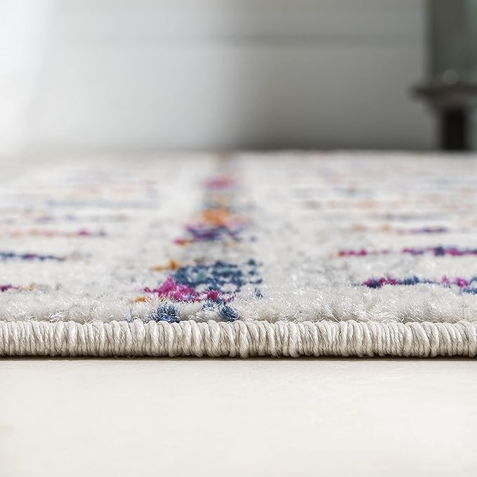 JONATHAN Y Boho Vintage Diamond Cream/Multi Runner Rug 2X8 ft, Moroccan Hype for Living Room, Bedroom, Kitchen, Office, Easy-Cleaning, High Traffic, Pet-Friendly, Non-Shedding (MOH101H-28)