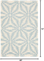Dash & Albert Aster Sky Hand Micro Hooked Wool Rug, 4 X 6 Feet, Blue Geometric Pattern